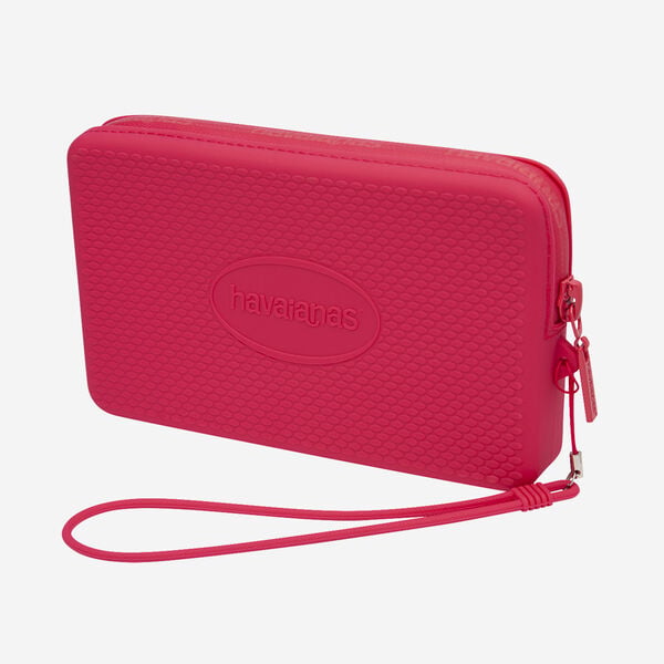 Bolsito Havaianas Mini Bag Pink Fever rosa de goma con cremallera y tira de mano