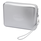 Bolso Havaianas Beach Necessaire Metallic Bright Silver plateado de goma con cremallera y tira de mano