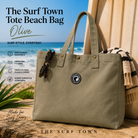 Bolso de Playa The Surf Town Tote Beach Bag Olive de algodón color verde oliva con gran capacidad y diseño exclusivo para playa y verano