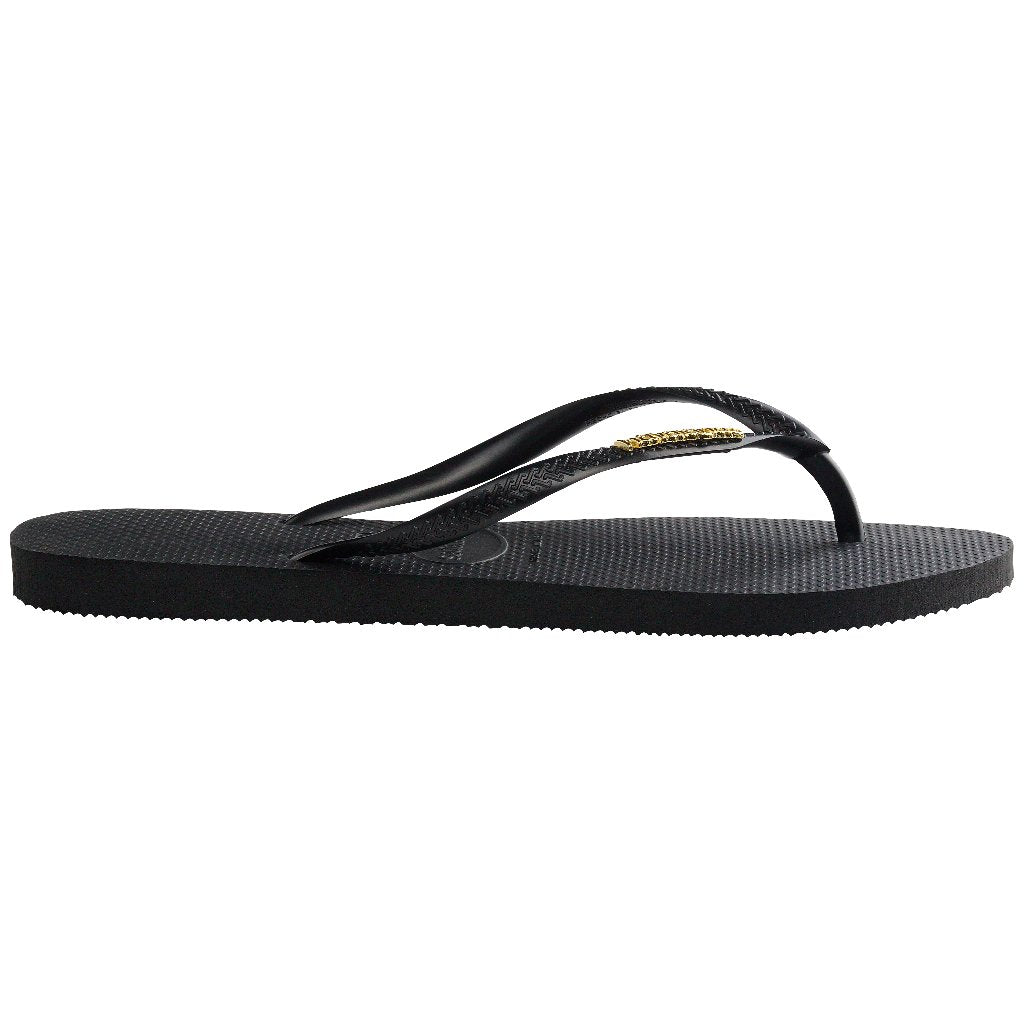 Chanclas Havaianas Slim Logo Metallic Black Gold