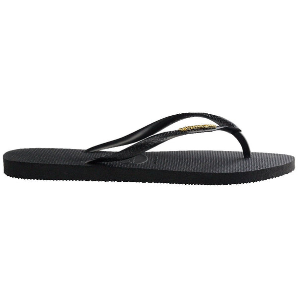 Chanclas Havaianas Slim Logo Metallic Black Gold