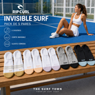 Calcetines Rip Curl Invisible Surf x5 para mujer en cinco diseños, imagen editorial propia de THE SURF TOWN