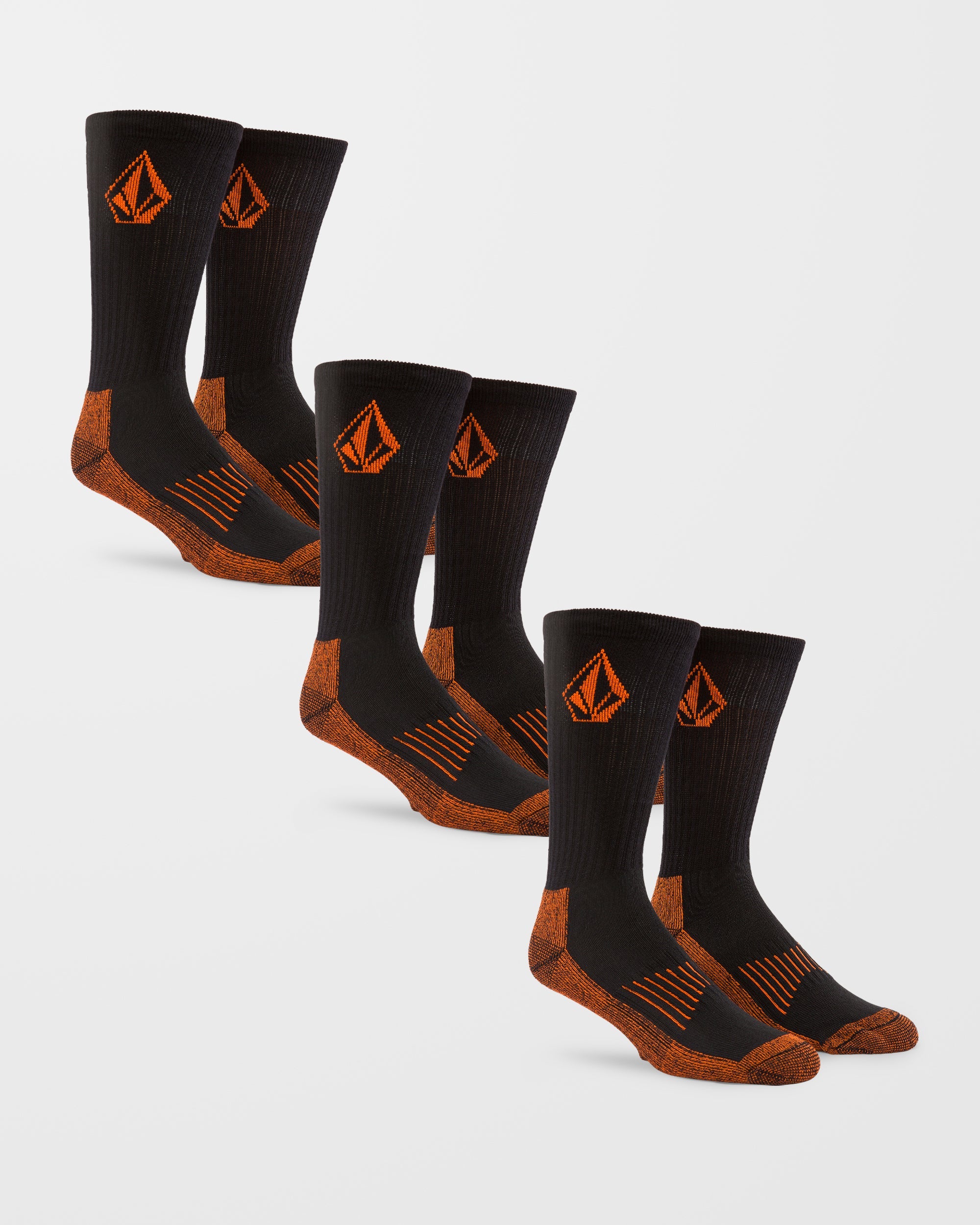 Calcetines Volcom Workwear 3 Pack Black conjunto completo oficial