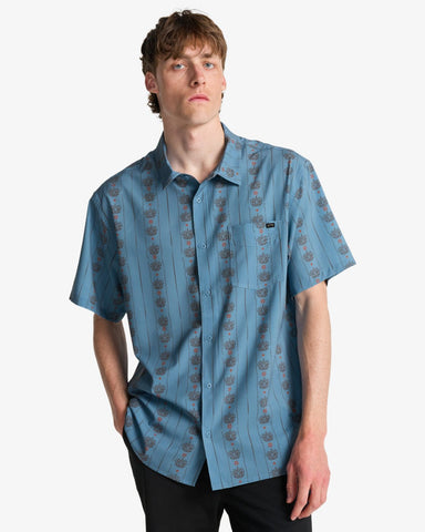 Camisa Volcom Everett Oxford Wrecked Indigo