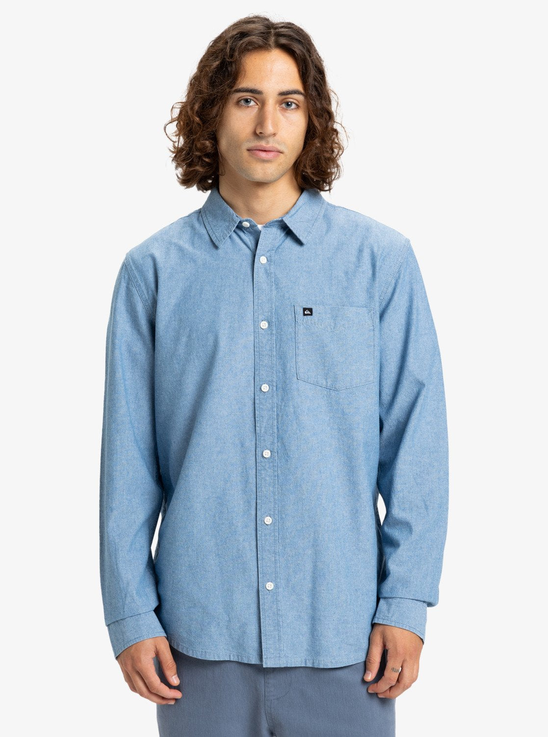 Camisa Quiksilver Yosemite Chambrayls Ashley Blue para hombre estilo surf casual