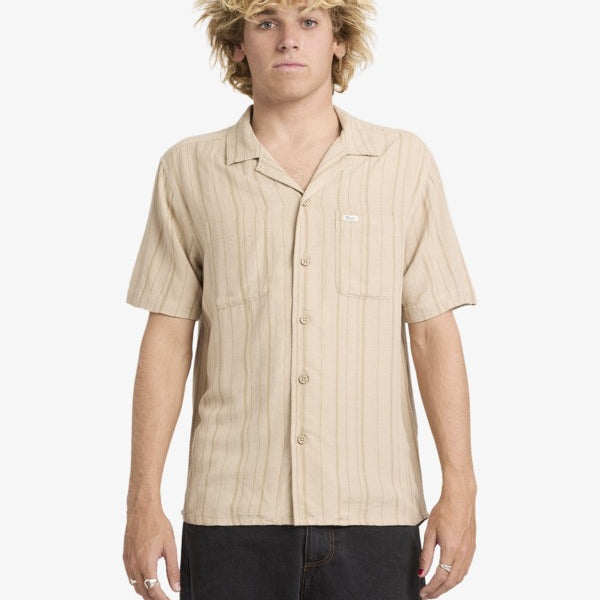 Camisa Rvca Exotica Stripe Light Khaki