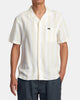 Camisa RVCA Love Stripe Canary hombre camisa de rayas surf RVCA manga corta.