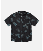 Camisa Salty Breeze Perf Button Up Phantom para hombre con tejido técnico transpirable y estampado marino de manga corta