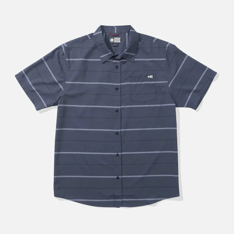 Camisa Salty Crew Skipper Tech Dark Lava hombre camisa surf técnica manga corta.
