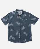 Camisa Salty Crew Weekender Tech Bluefin azul oscuro con estampado marino de manga corta
