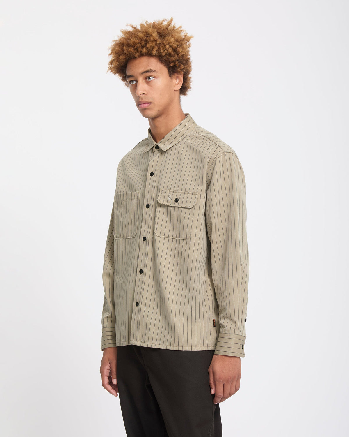 Camisa Volcom Tradestone Light Khaki para hombre - vista oficial 4