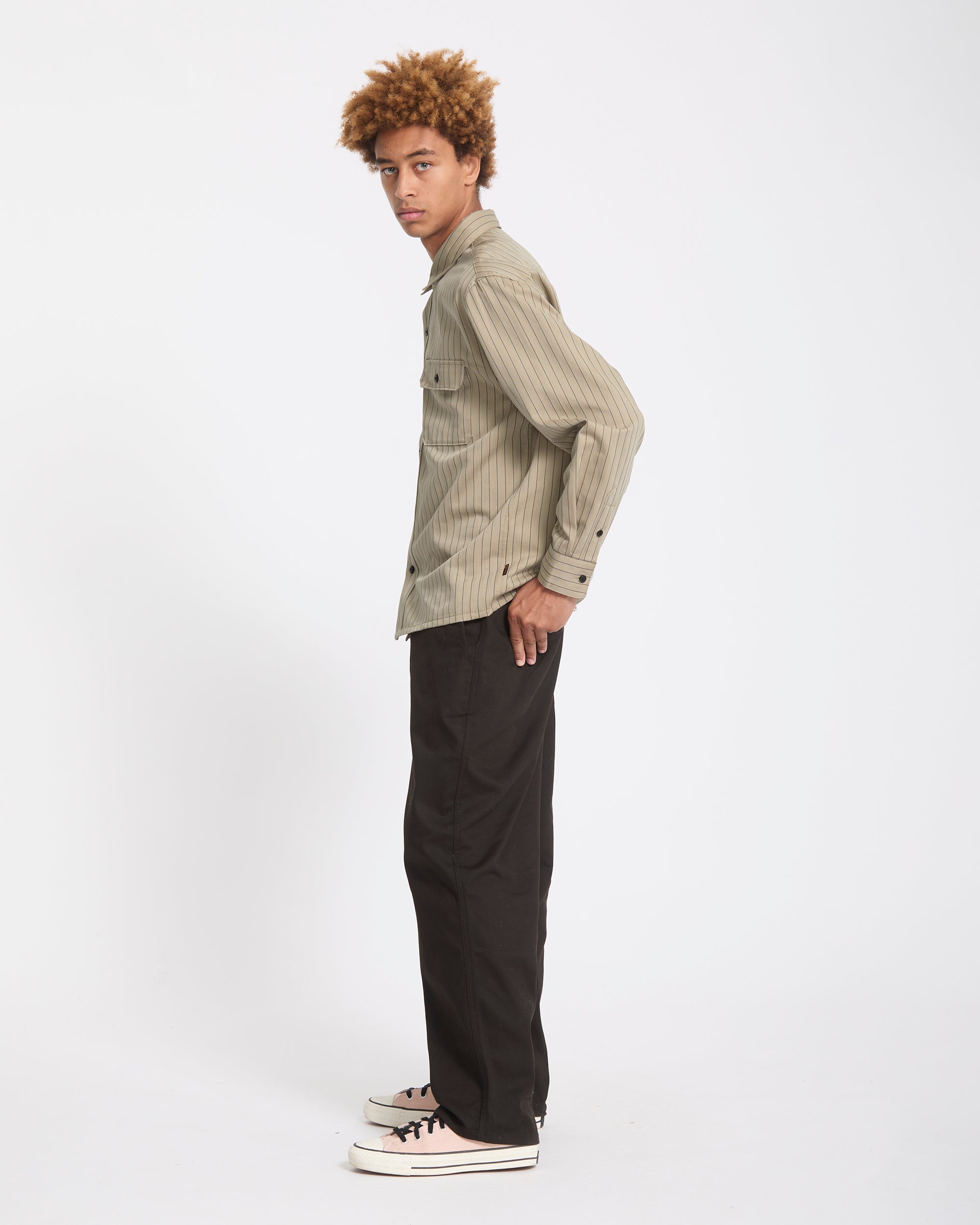 Camisa Volcom Tradestone Light Khaki para hombre - vista oficial 9