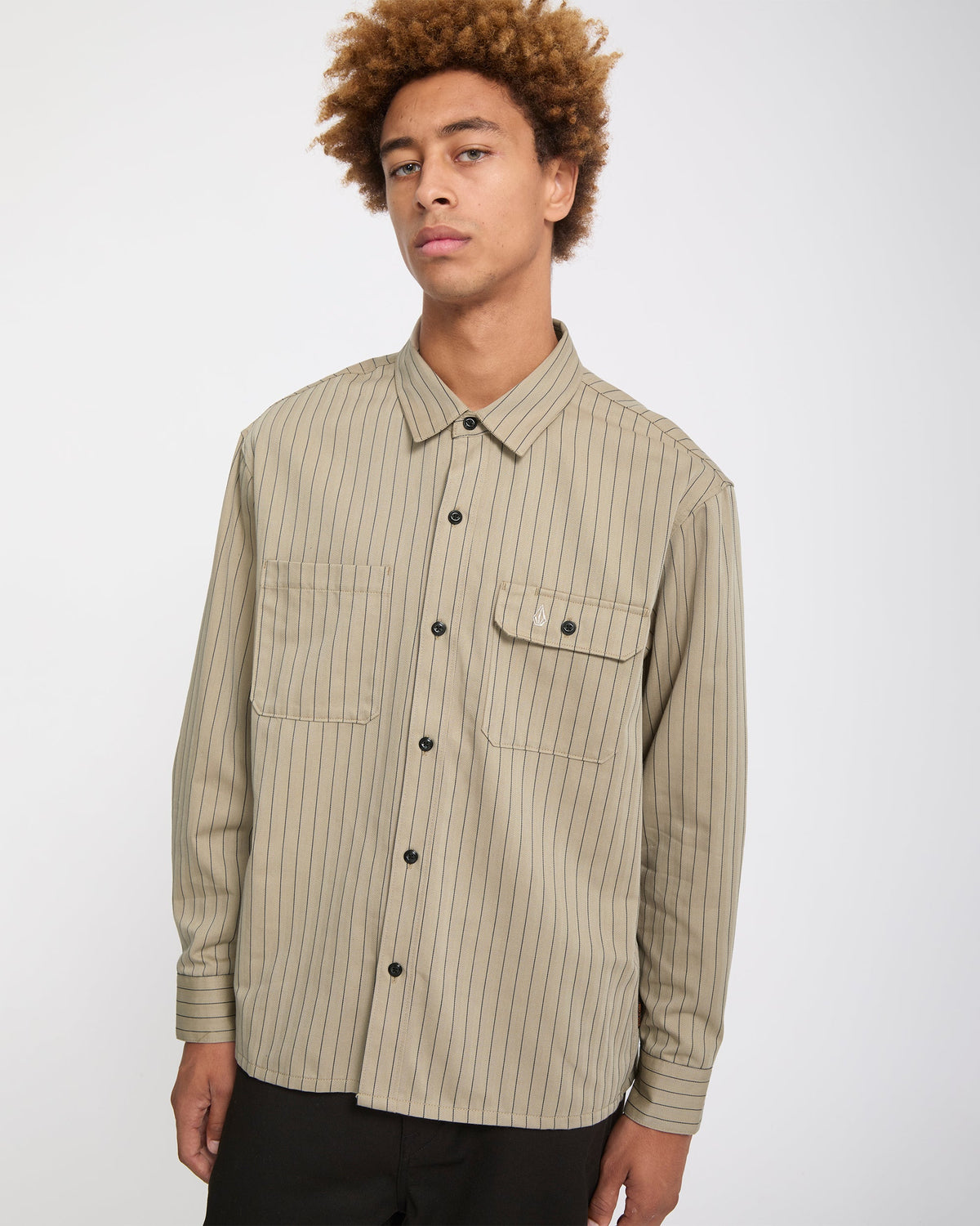Camisa Volcom Tradestone Light Khaki para hombre - vista oficial 12
