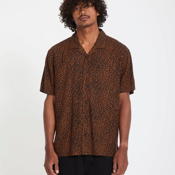 Camisa Volcom Utopias Print Brown Horn