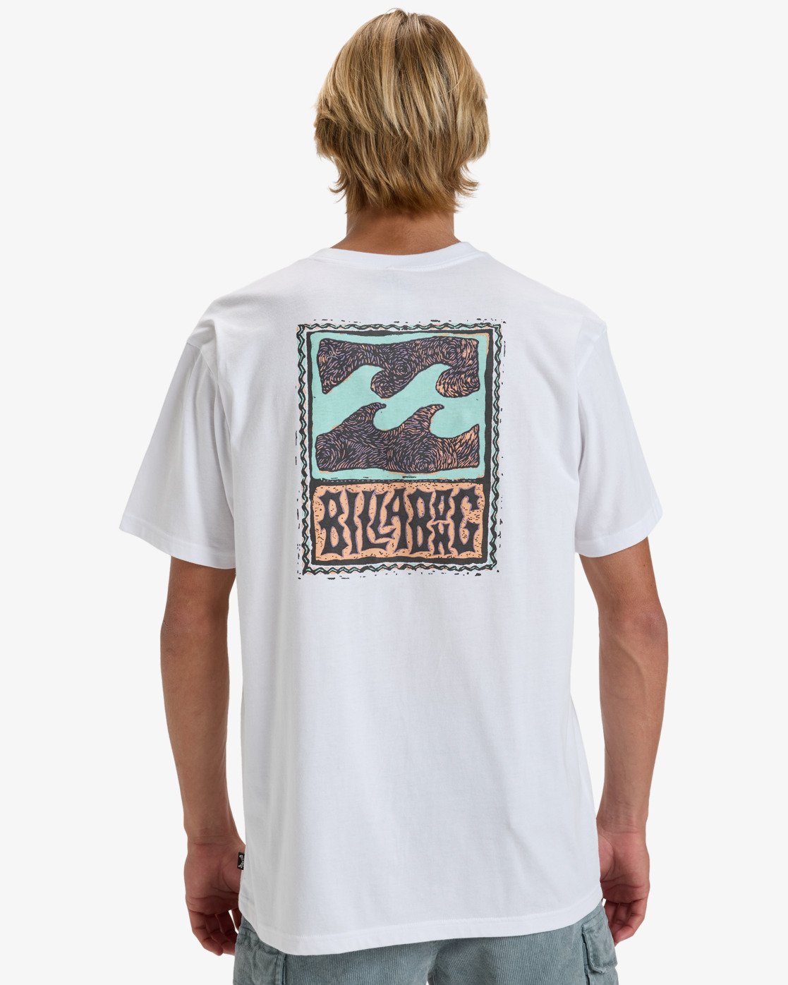 Camiseta blanca Billabong Stamp White hombre vista 03