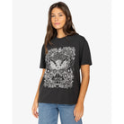 Camiseta BILLABONG Tropical Feelings Off Black camiseta surf mujer negra con ilustración frontal