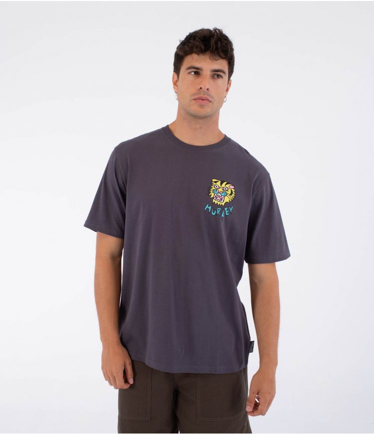 Camiseta Hurley Etam Tiger hombre con estampado de tigre en la espalda y logo frontal