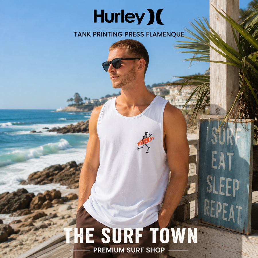 Camiseta Hurley Tank Printing Press Flamenque en vídeo
