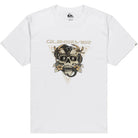 Camiseta Quiksilver Core Skull White para hombre color blanco con gráfico de calavera estilo surf