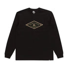 Camiseta Quiksilver Diamond Logo Black LS para hombre negra de manga larga con logo surf en el pecho