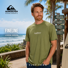 Camiseta Quiksilver Fineline Loden Green para hombre con logotipo Quiksilver en el pecho