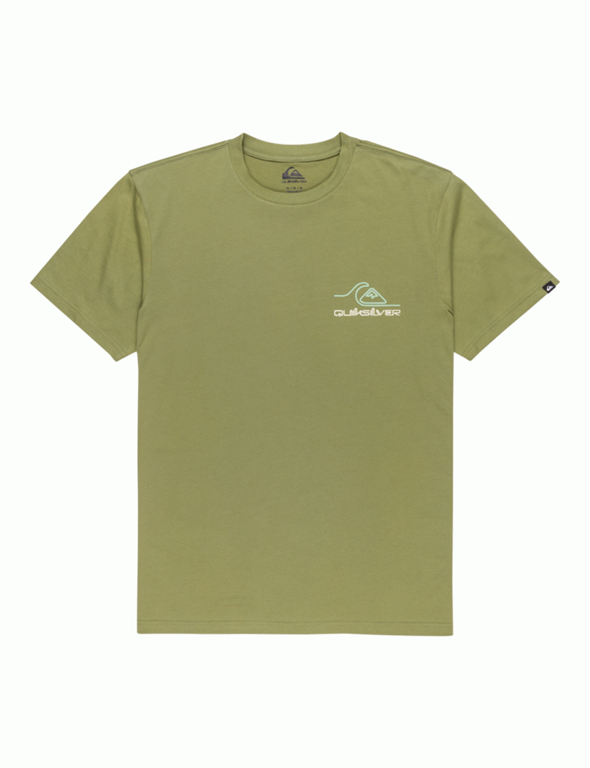 Camiseta Quiksilver Light Waves Loden Green para hombre color verde estilo surf con logo Quiksilver