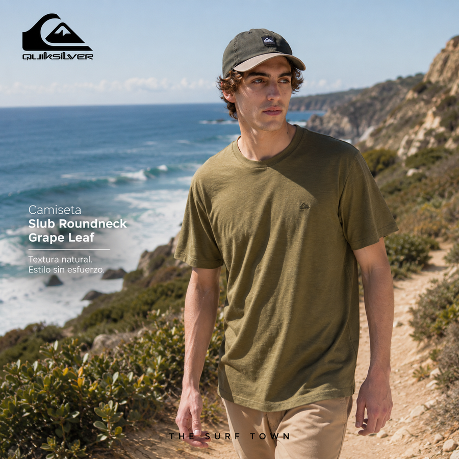 Camiseta Quiksilver Slub Roundneck Grape Leaf en vídeo