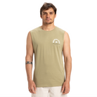 Camiseta sin mangas QUIKSILVER Summer Road Muscle Aloe para hombre color verde con gráfico surf en la espalda