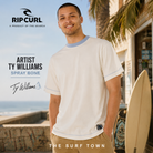 Camiseta Rip Curl Artist Ty Williams Spray Bone para hombre en color hueso con diseño de artista colaborador