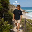 Camiseta Rip Curl Disorder Dolphin Black Boxy Fit para hombre con gráfico delantero, imagen editorial propia de THE SURF TOWN