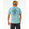Camiseta Rip Curl Search Icon Tee Dusty Blue para hombre con logo trasero surf