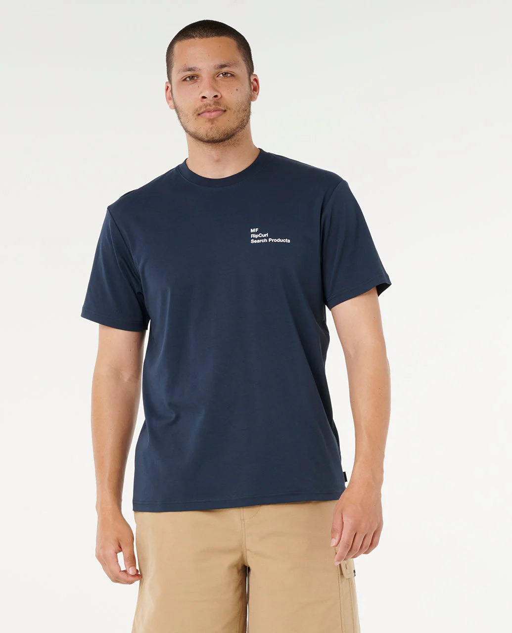 Camiseta RIP CURL Vaporcool Mick Fanning Navy azul marino con logo surf en pecho y espalda para hombre