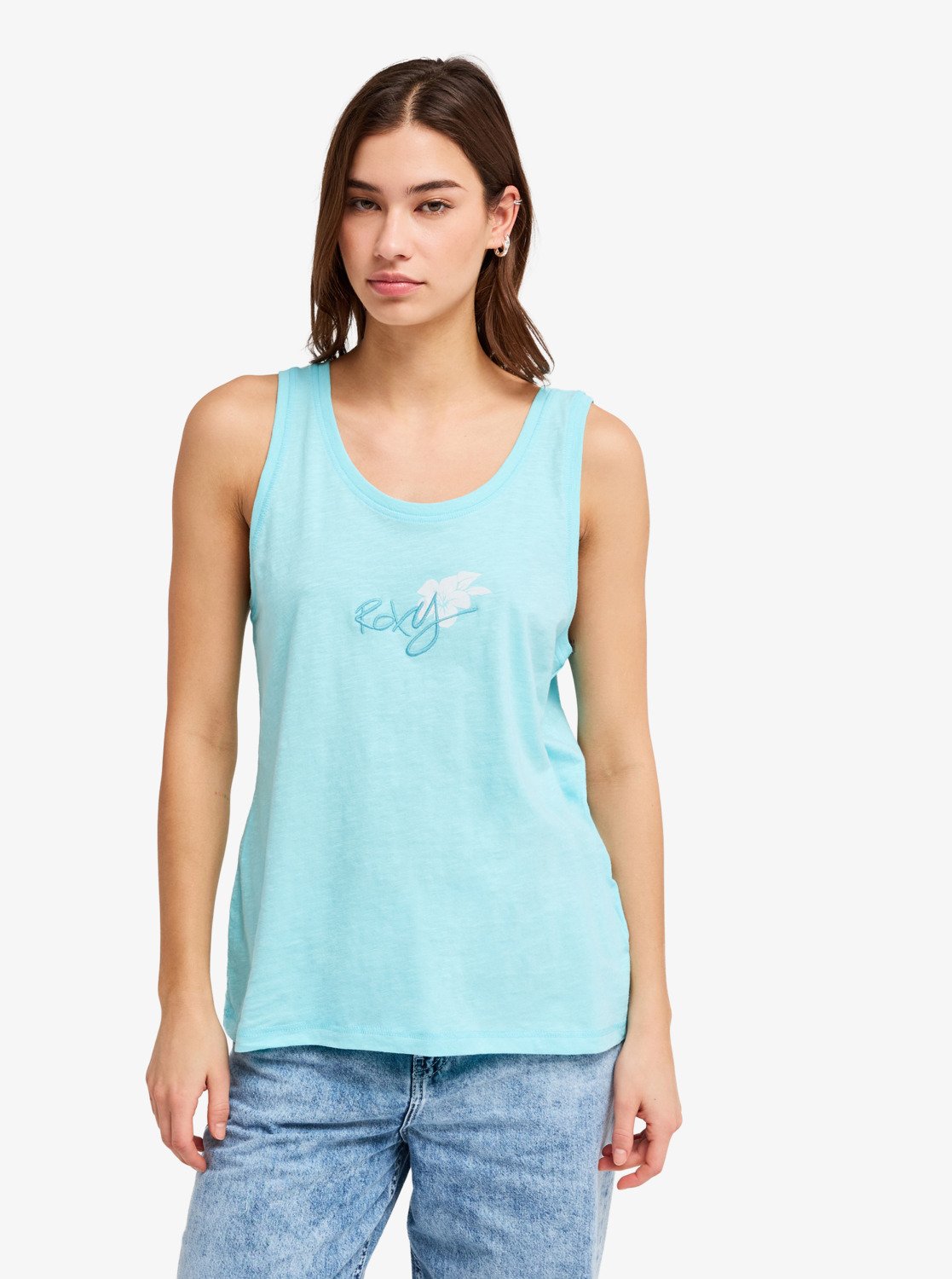 Camiseta ROXY Dream Oasis Tanager Turquoise mujer top sin mangas azul turquesa surf verano