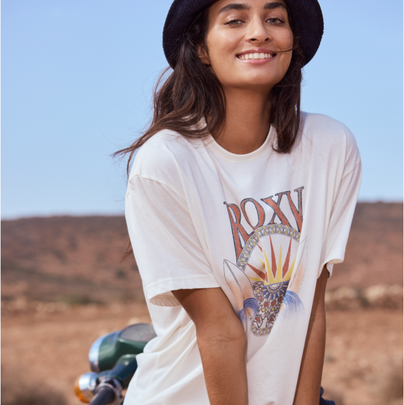 Camiseta ROXY Dreamers Women Egret mujer algodón blanca con diseño surf verano