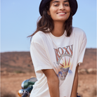 Camiseta ROXY Dreamers Women Egret mujer algodón blanca con diseño surf verano