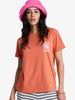 Camiseta ROXY Oceanregular Apricot Brandy para mujer con gráfico ROXY y estilo surfer veraniego