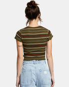parte trasera camiseta RVCA Classmate Dark Olive mujer