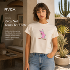 Camiseta Rvca Not Yours Tee Latte de mujer en escena editorial premium con estética surfwear y luz natural cálida