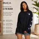 Camiseta RVCA Paradise Relaxed LS Tee Black para mujer con corte oversize y estilo surf lifestyle