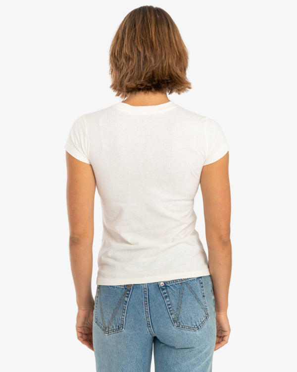 parte trasera camiseta RVCA Tempted Vintage White mujer