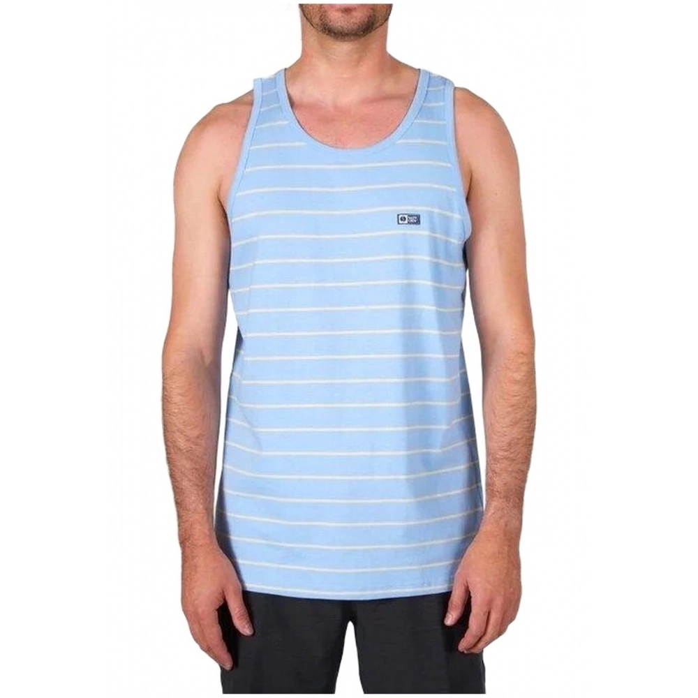 Camiseta de tirantes SALTY CREW Ahoy Tank Marine Blue hombre camiseta azul rayas algodón verano