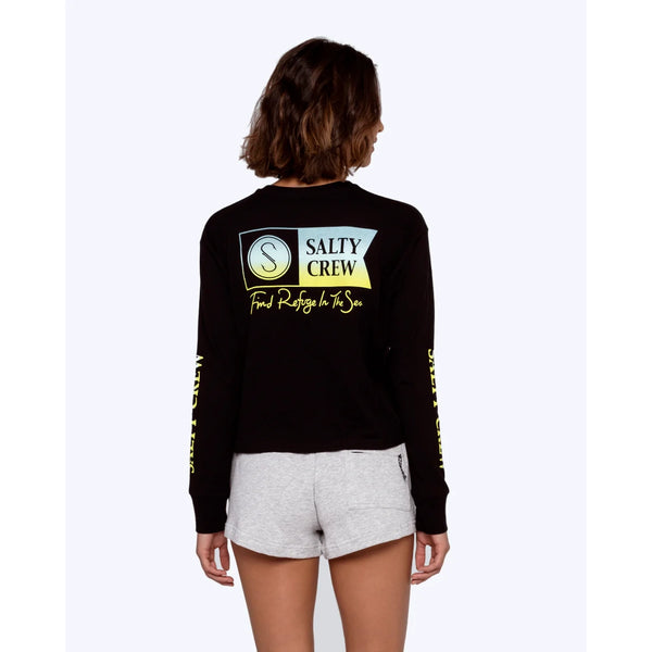 Camiseta Salty Crew Alpha Gradient Ls Crop Black