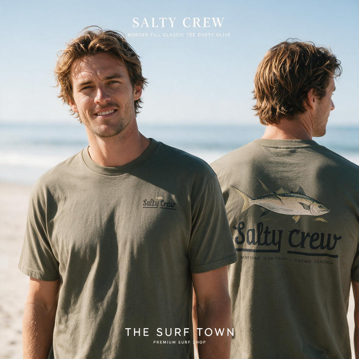 Camiseta Salty Crew Border Fill Classic Tee Dusty Olive