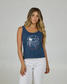 Camiseta Salty Crew Fireworks Classic Tank Indigo azul mujer top sin mangas diseño tropical