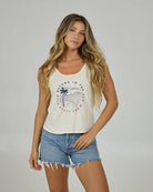 Camiseta Salty Crew Fireworks Classic Tank Off White blanco mujer top sin mangas diseño tropical