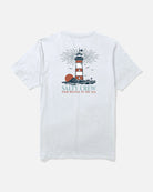 Camiseta Salty Crew High Beam Classic White blanca con gráfico frontal estilo surf