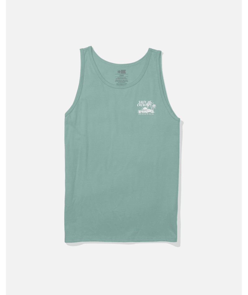 Camiseta de tirantes Salty Crew Outside Tank Mackerel para hombre en color verde agua con diseño surfero y estilo veraniego