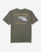 Camiseta Salty Crew Surface Classic Olive verde oliva hombre diseño surf espalda pez