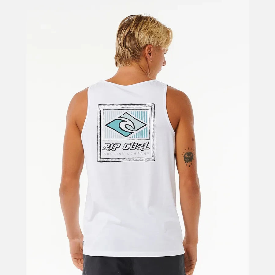 Camiseta de tirantes Rip Curl Traditions White para hombre color blanco verano