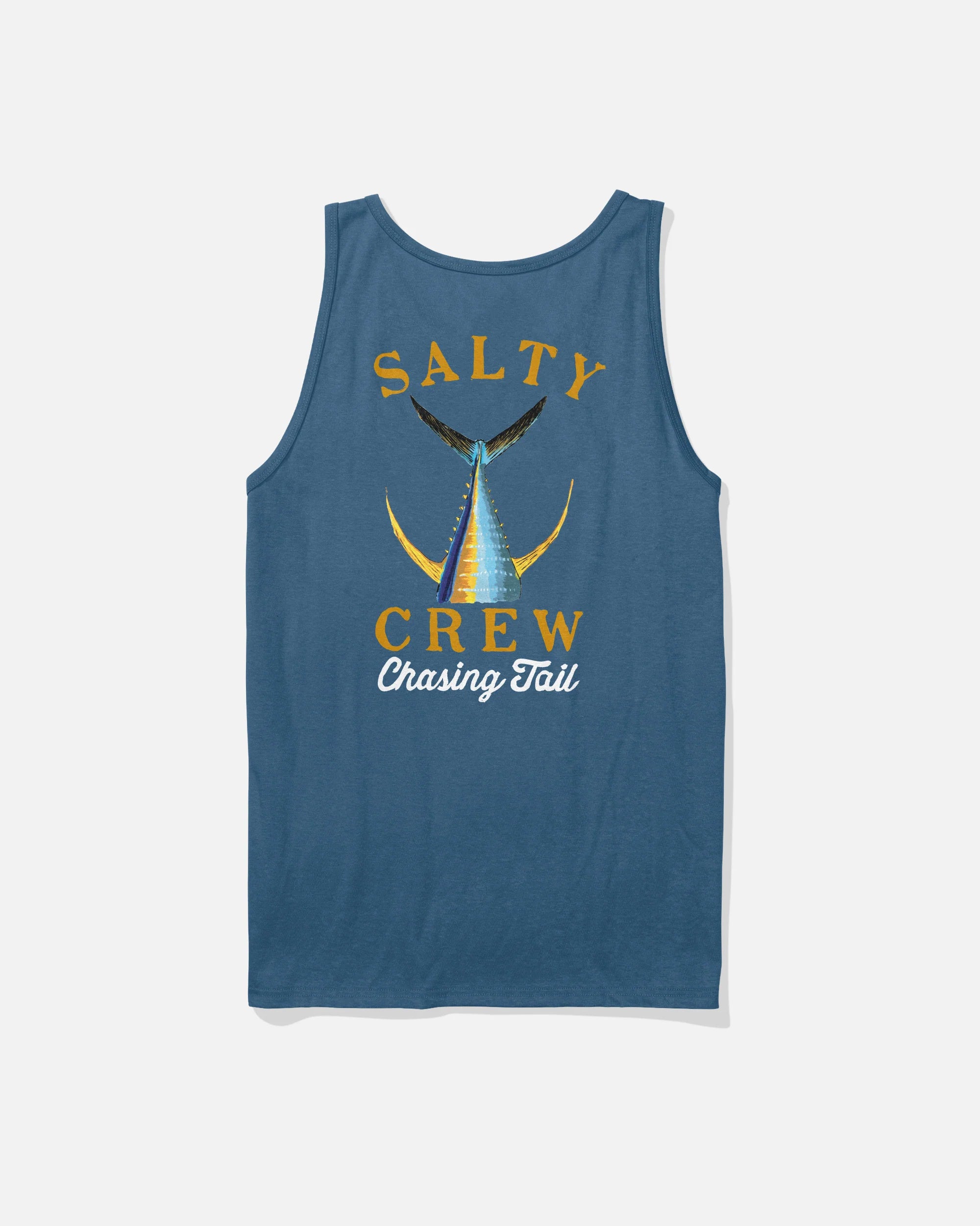 Camiseta de tirantes SALTY CREW Tailed Tank Cast Blue azul con diseño de pez estilo surf verano